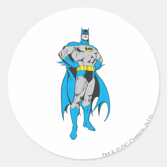Batman Stands Classic Round Sticker (Front)