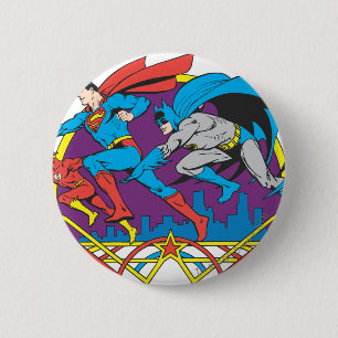 Batman + Superman + Flash 6 Cm Round Badge