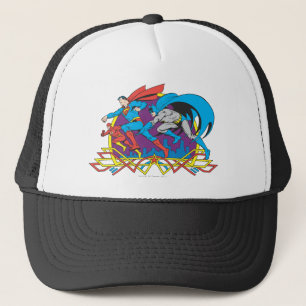 Batman + Superman + Flash Trucker Hat