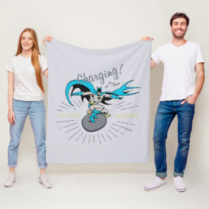 Batman Surfing - Charging! Fleece Blanket