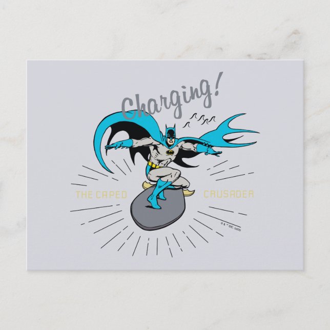 Batman Surfing - Charging! Postcard (Front)