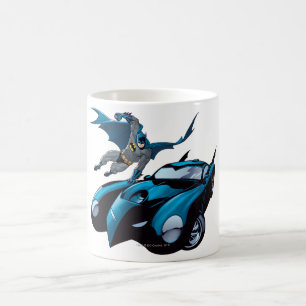 Batman swings over coffee mug