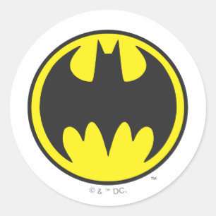 Batman Symbol   Bat Circle Logo Classic Round Sticker