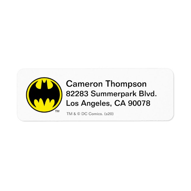 Batman Symbol | Bat Circle Logo Return Address Label (Front)