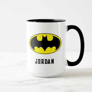 Batman Symbol | Bat Oval Logo | Add Your Name Mug