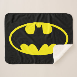 Batman Symbol   Bat Oval Logo Sherpa Blanket