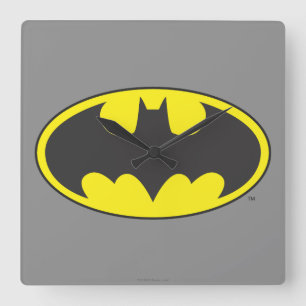 Batman Symbol   Bat Oval Logo Square Wall Clock