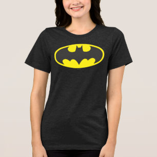 Batman Symbol Bat Oval Logo Tri-Blend Shirt