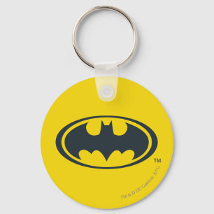 Batman Symbol   Black and White Logo Key Ring
