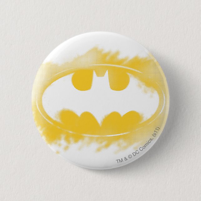 Batman Symbol | Black and Yellow Logo 6 Cm Round Badge (Front)