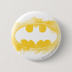 Batman Symbol   Black and Yellow Logo 6 Cm Round Badge