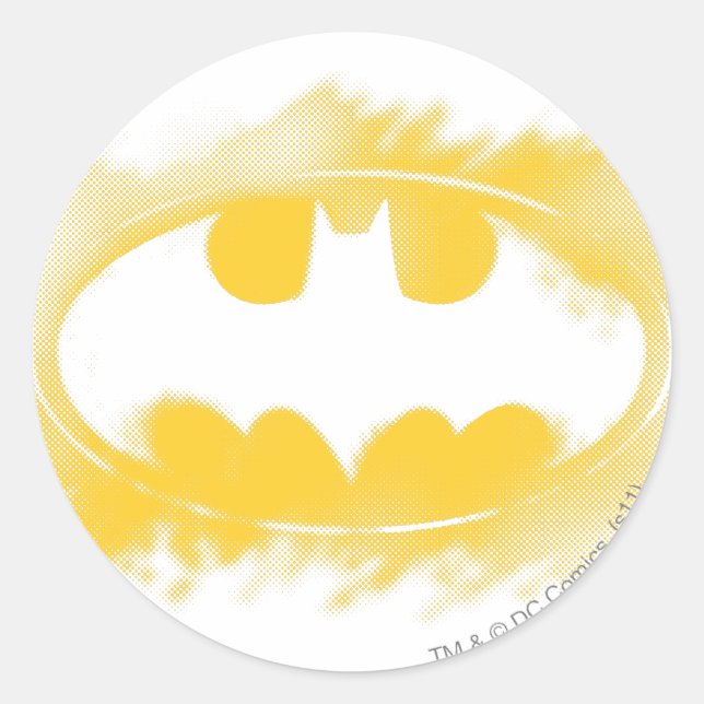 Batman Symbol | Black and Yellow Logo Classic Round Sticker (Front)