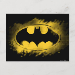 Batman Symbol   Black and Yellow Logo Postcard