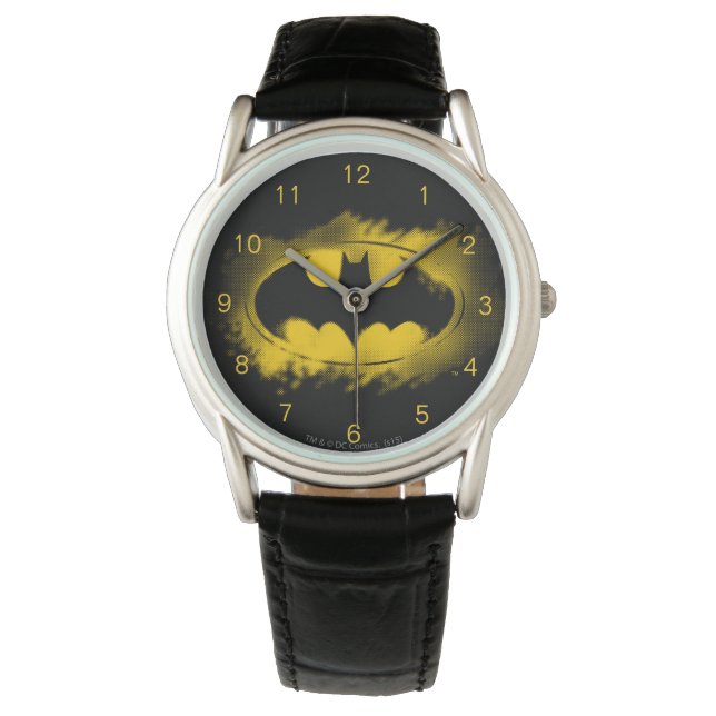 Batman Symbol | Black and Yellow Logo Watch (Front)