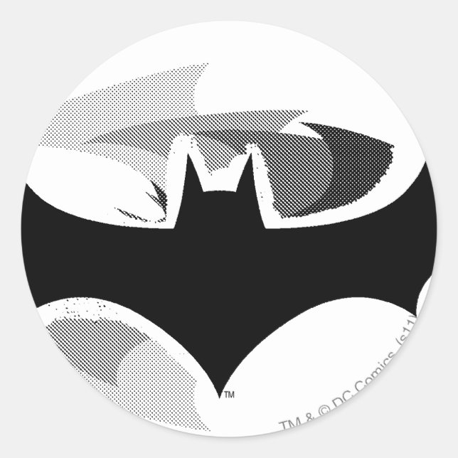 Batman Symbol | Black Shadow Logo Classic Round Sticker (Front)