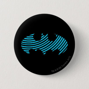 Batman Symbol   Blue Striped Logo 6 Cm Round Badge