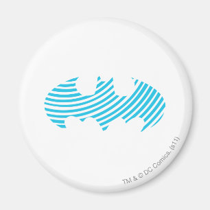 Batman Symbol   Blue Striped Logo Magnet