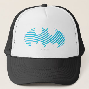Batman Symbol Blue Striped Logo Trucker Hat