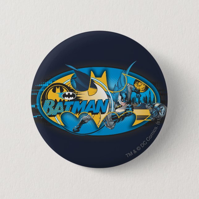 Batman Symbol | Classic Collage Logo 6 Cm Round Badge (Front)