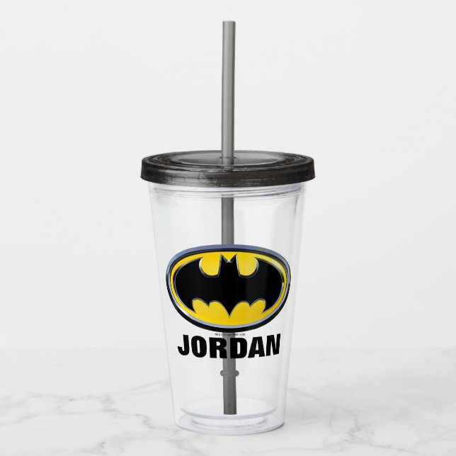 Batman Symbol | Classic Logo Acrylic Tumbler (Front)