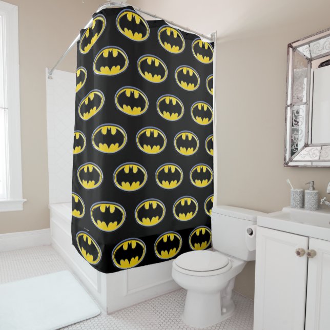 Batman Symbol | Classic Logo Shower Curtain (In Situ)