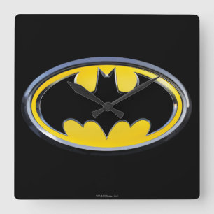 Batman Symbol   Classic Logo Square Wall Clock
