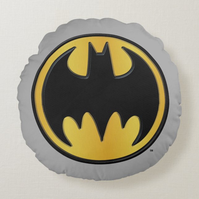 Batman Symbol | Classic Round Logo Cushion (Front)