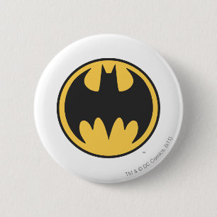 Batman Symbol   Dark Yellow Circle Logo 6 Cm Round Badge