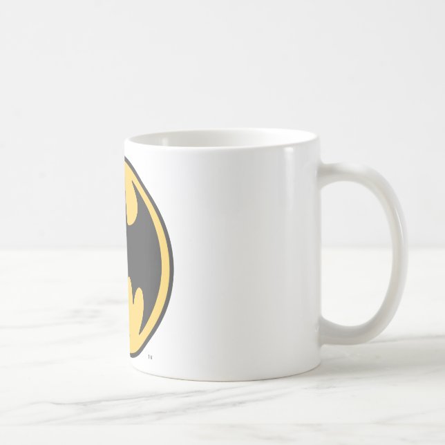 Batman Symbol | Dark Yellow Circle Logo Coffee Mug (Right)