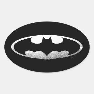 Batman Symbol   Grainy Logo Oval Sticker
