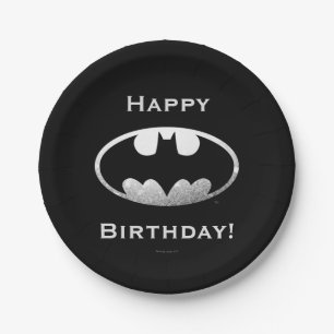 Batman Symbol   Grainy Logo Paper Plate