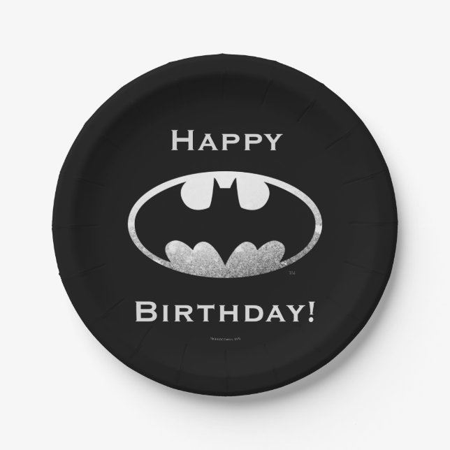 Batman Symbol | Grainy Logo Paper Plate (Front)