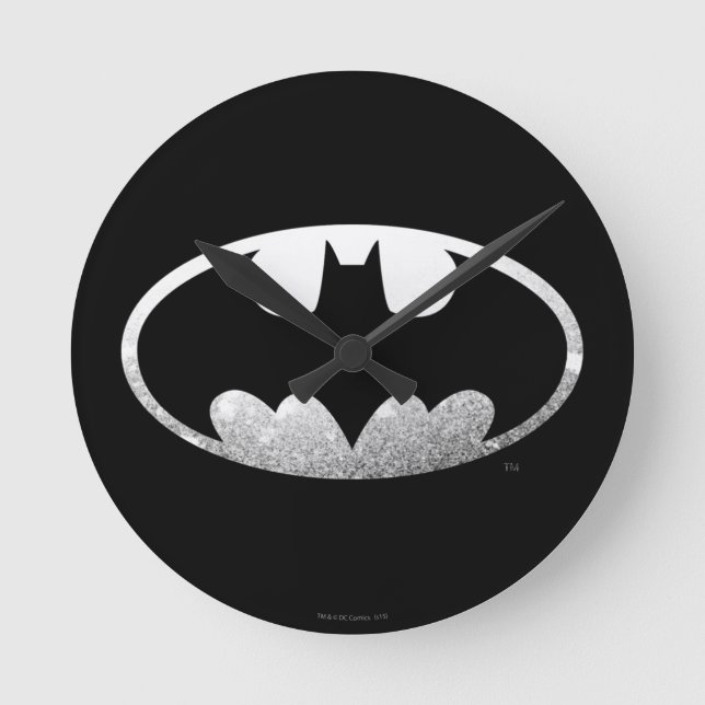 Batman Symbol | Grainy Logo Round Clock (Front)