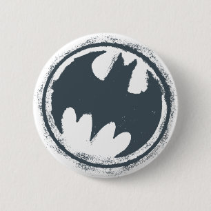 Batman Symbol Grey Grunge Logo 6 Cm Round Badge