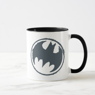 Batman Symbol   Grey Grunge Logo Mug