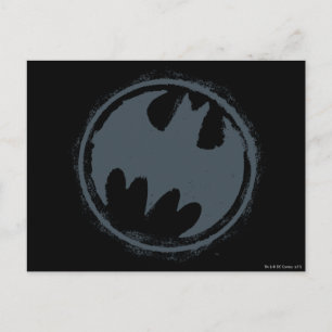 Batman Symbol   Grey Grunge Logo Postcard