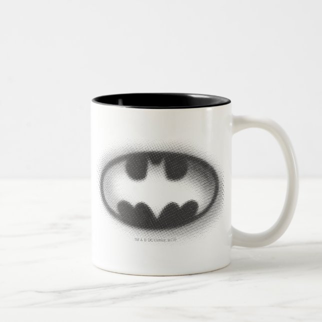 Batman Symbol | Halftone Logo Two-Tone Coffee Mug (Right)