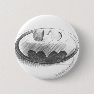Batman Symbol   Insignia Drawing Logo 6 Cm Round Badge
