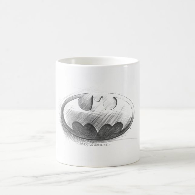 Batman Symbol | Insignia Drawing Logo Coffee Mug (Center)