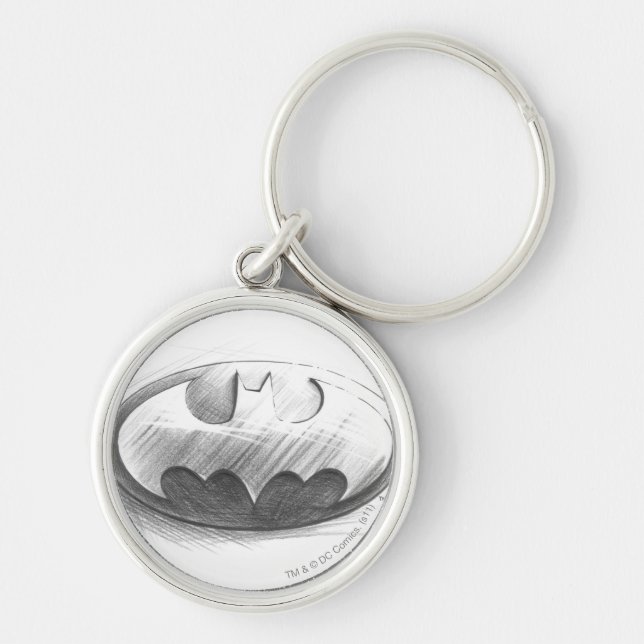 Batman Symbol | Insignia Drawing Logo Key Ring (Front)
