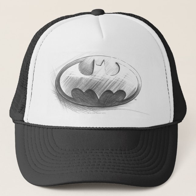 Batman Symbol | Insignia Drawing Logo Trucker Hat (Front)