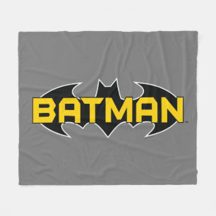 Batman Symbol   Name Yellow & Black Logo Fleece Blanket