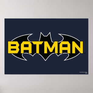 Batman Symbol   Name Yellow & Black Logo Poster