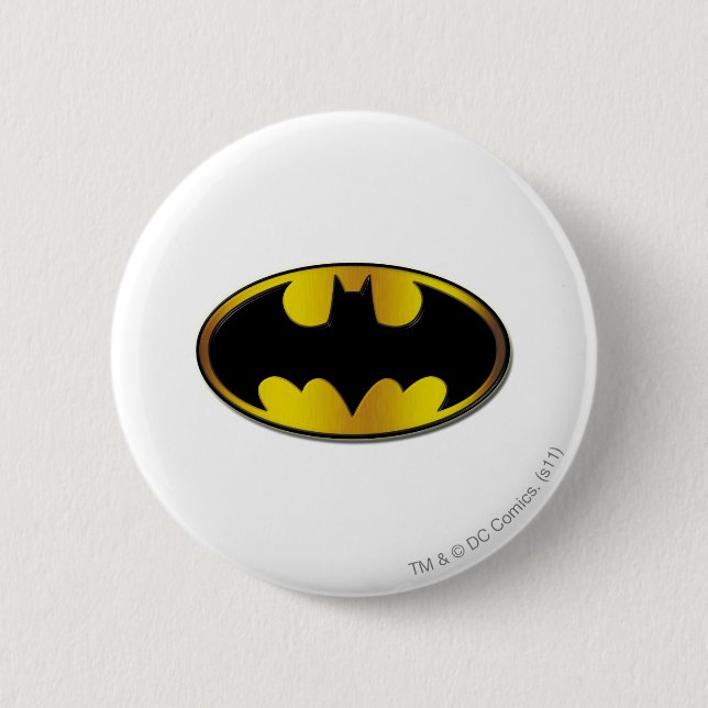 Batman Symbol | Oval Gradient Logo 6 Cm Round Badge (Front)