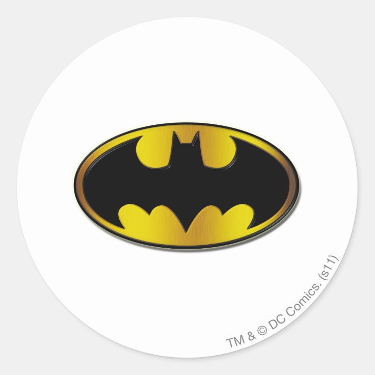 Batman Symbol | Oval Gradient Logo Classic Round Sticker | Zazzle
