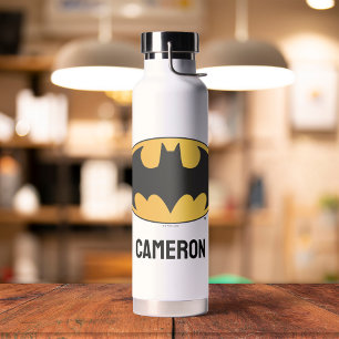 Batman Symbol   Oval Logo   Add Your Name Water Bottle