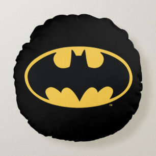 Batman Symbol   Oval Logo Round Cushion