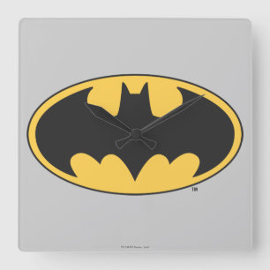 Batman Symbol   Oval Logo Square Wall Clock