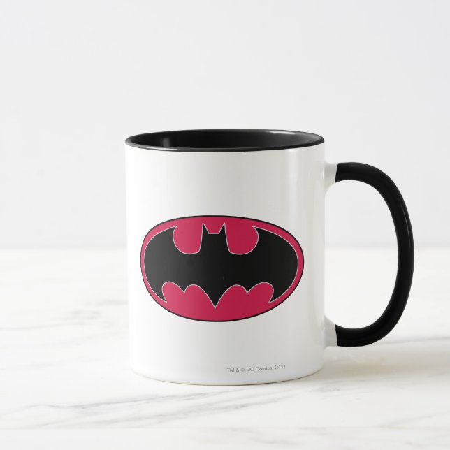Batman Symbol | Red Black Logo Mug (Right)