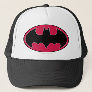 Batman Symbol Red Black Logo Trucker Hat